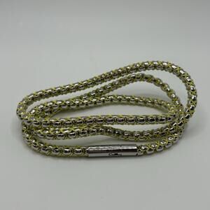 Invicta Jewelry Stainless Steel & Yellow/Silver Nylon Chord Box Chain Necklace